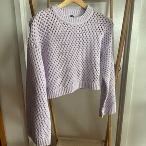 Lilac Cropped Knitted Sweater